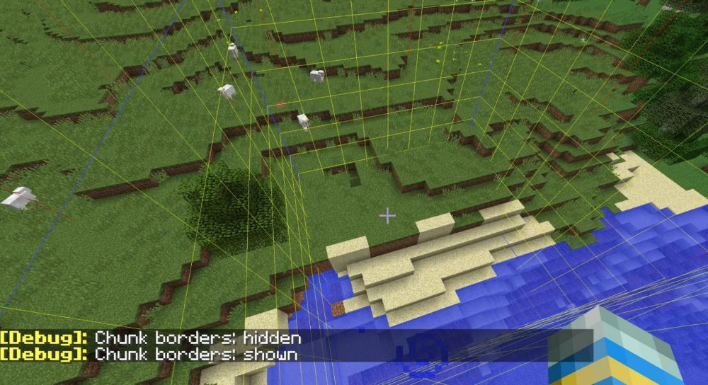 enabling Chunk Borders Minecraft